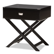 Baxton Studio Curtice Modern And Contemporary Black 1-Drawer Wooden End Table